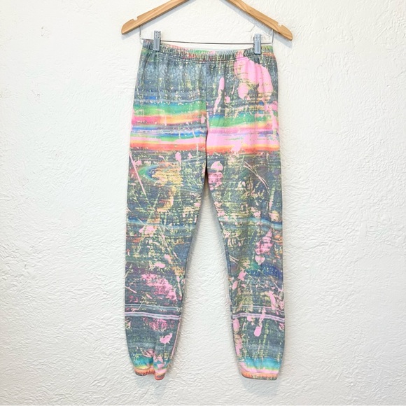 Wildfox Rare Joggers Sweatpants Tie Dye Art Medium M - Picture 2 of 5